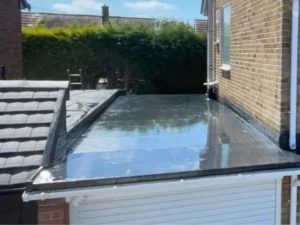 EPDM rubber membrane laid on a garage roof
