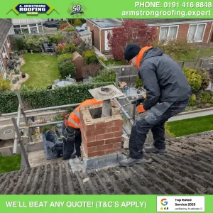 Chimney refurbishment on a pitched roof
