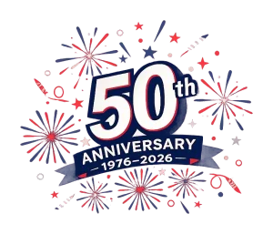 A. Armstrong Roofing 50th anniversary badge 1976–2026